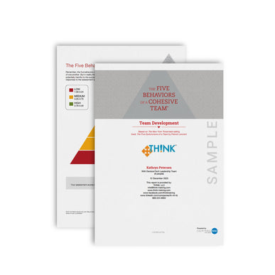 Five Behaviors of a Cohesive Team™- Individual Report | TH!NK Training Store | Everything DiSC® Certification Training & Tools